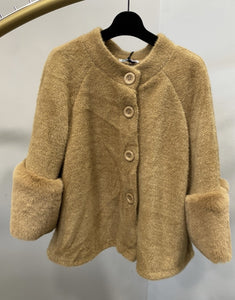 Fur/Trim Crop Cardigan