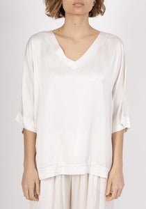 Short Sleeve Satin Top