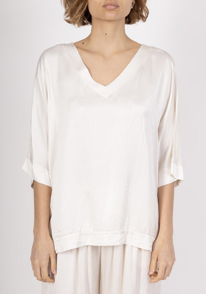 Short Sleeve Satin Top