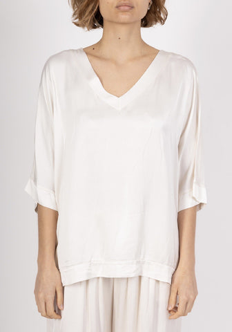 Short Sleeve Satin Top