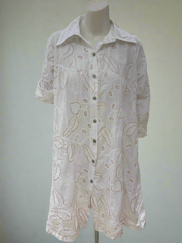 Sequin Front Dress With Embroidery