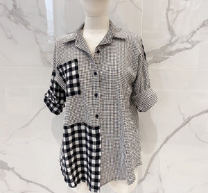 Check Print Blouse - Italian