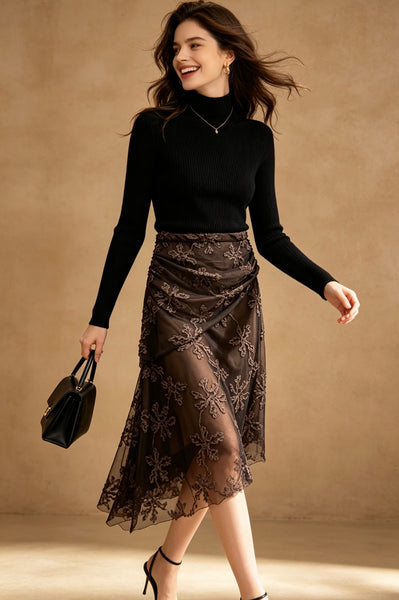 Asymmetric Lace Skirt