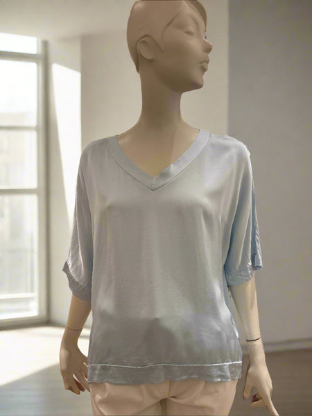 Short Sleeve Satin Top