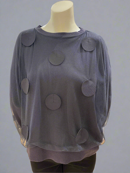 Sheer Mesh Detail Sweater
