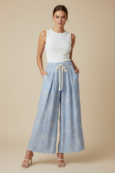 Wide Leg Print Pants