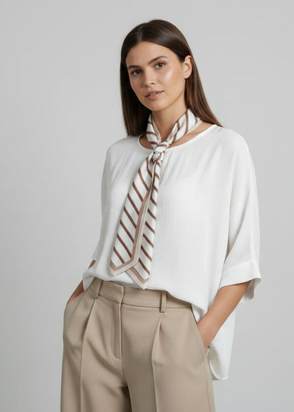 3/4 Sleeve Top With Scarf