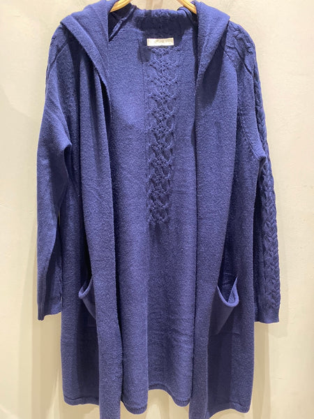 Open Front Hooded Cardigan