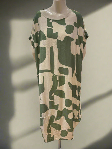 Short Sleeve Printed Dress