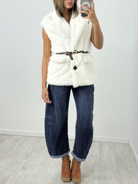 Belted Fur Vest