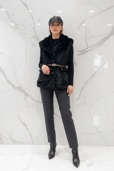 Belted Fur Vest