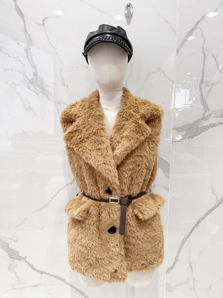 Belted Fur Vest