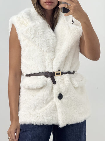 Belted Fur Vest