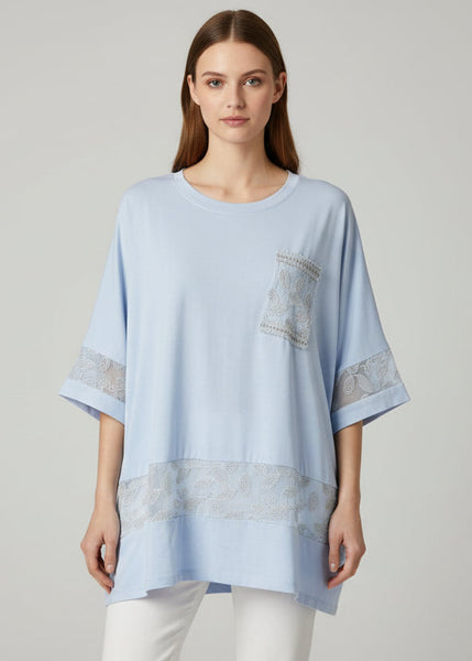 Short Sleeve Top with Pocket Detail