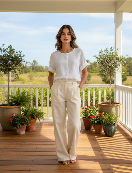 3/4 Sleeve Linen Shirt