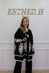 Open Front Floral Cardigan