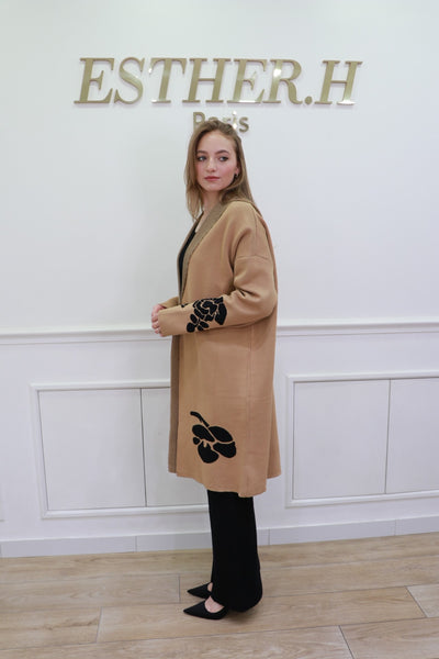 Long Open Front Knit Cardigan