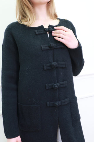 Long Open Front Knit Cardigan
