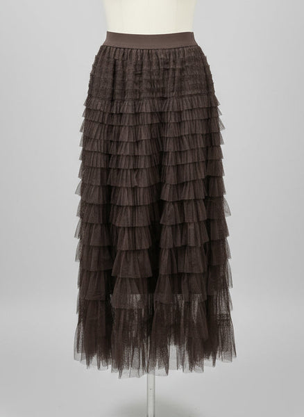 Long Layered Lace Skirt