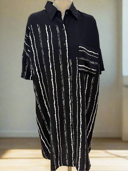Stripe Button Front Dress