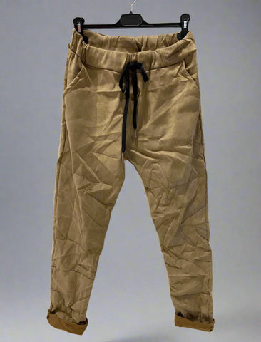 Ultra Suede Draw String Waist Pants- Italian