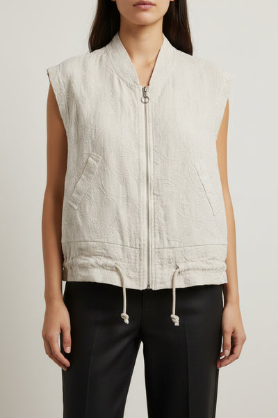 Linen Zipper Front Vest