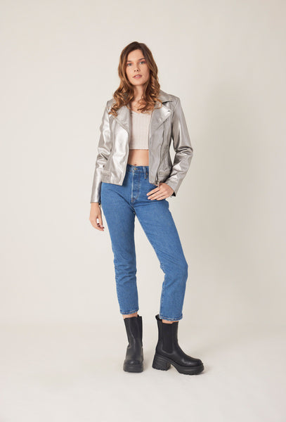 Faux-Leather Biker Jacket