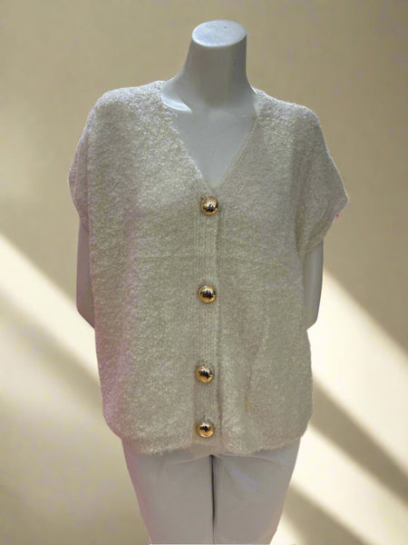 Button Front Knit Vest