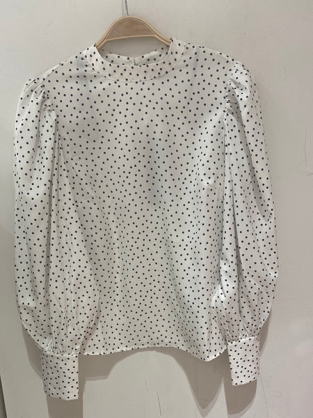 Long Sleeve Polka Dot Blouse