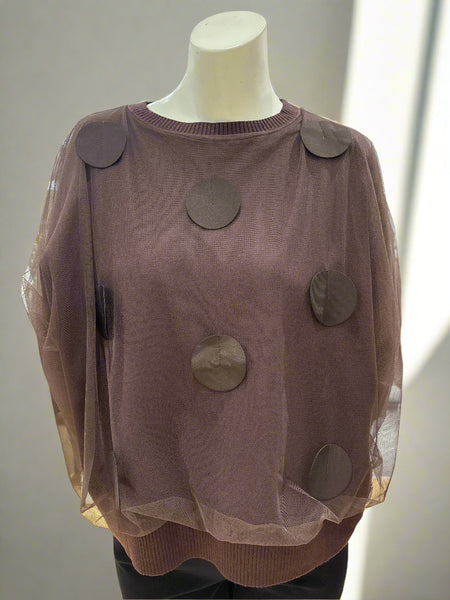 Sheer Mesh Detail Sweater