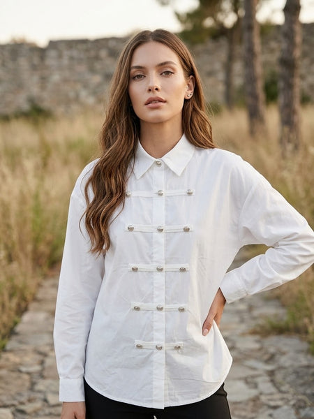 Military Style Button Down Shirt