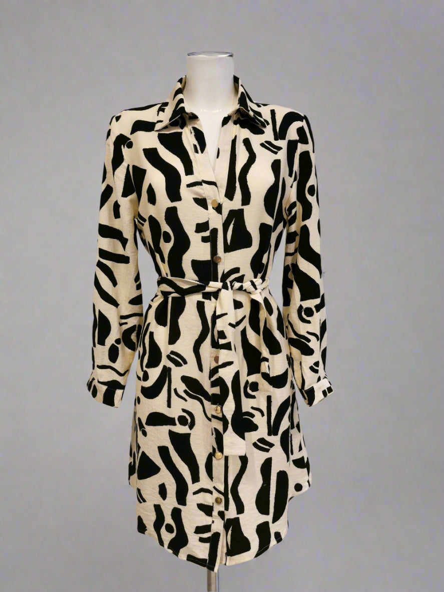 Print Belted Dress