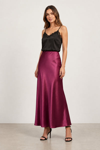 Long Sateen Skirt