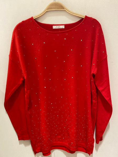 Stud Front Wool/Mix Sweater