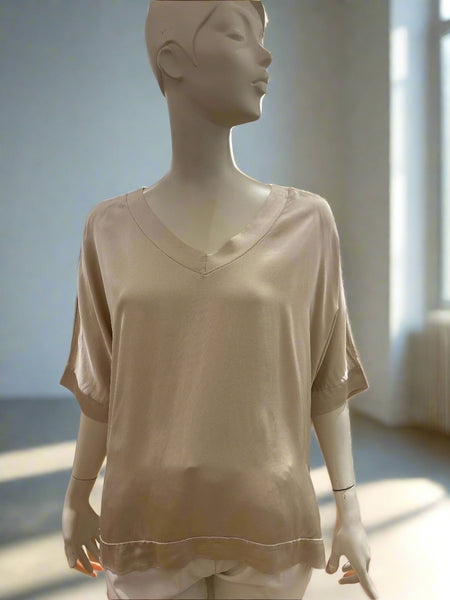 Short Sleeve Satin Top