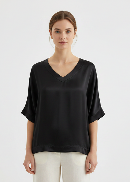 Short Sleeve Sateen Top