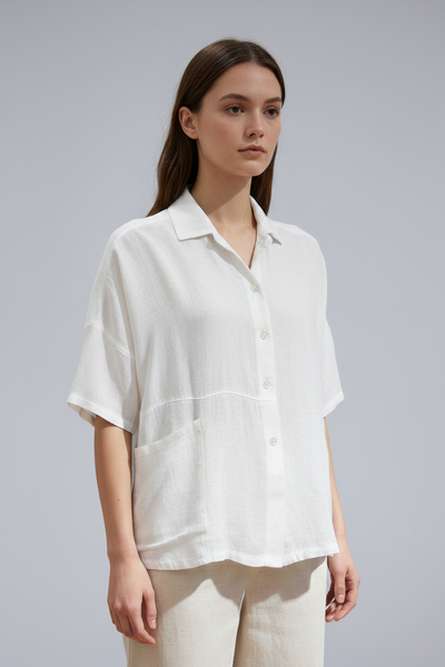 One Pocket Linen/Cotton Shirt - Italian
