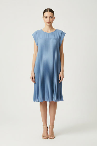 Short Sleeve Pleated Dress