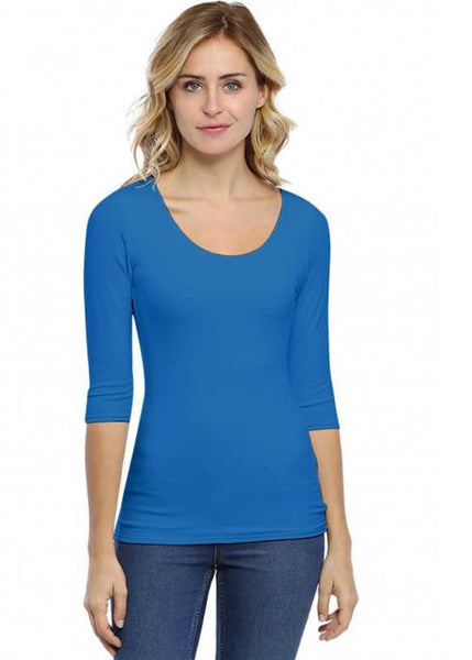 3/4 Sleeve Round Neck Top