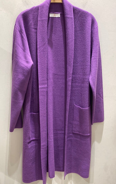 Long Open Front Knit Cardigan