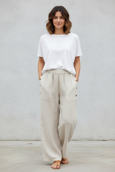 Pull-On Linen Pants