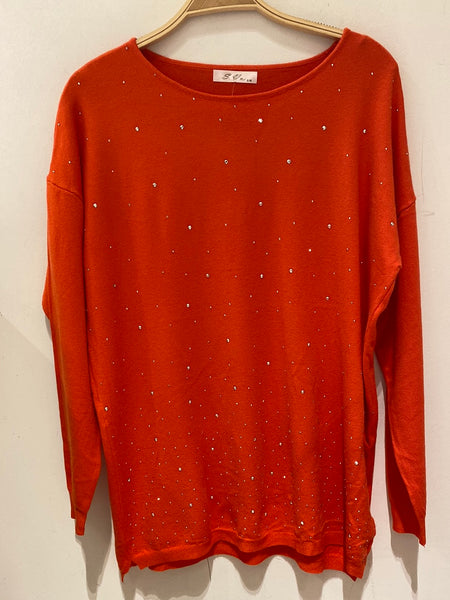 Stud Front Wool/Mix Sweater