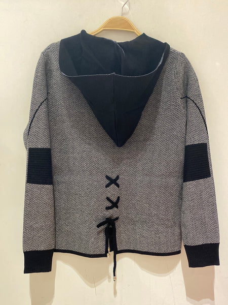 Zipper Front Hooded Cardigan