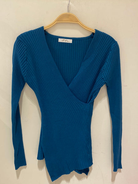 Cross-Over Wool Mixed Sweater