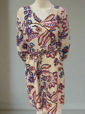 Belted Print Dress