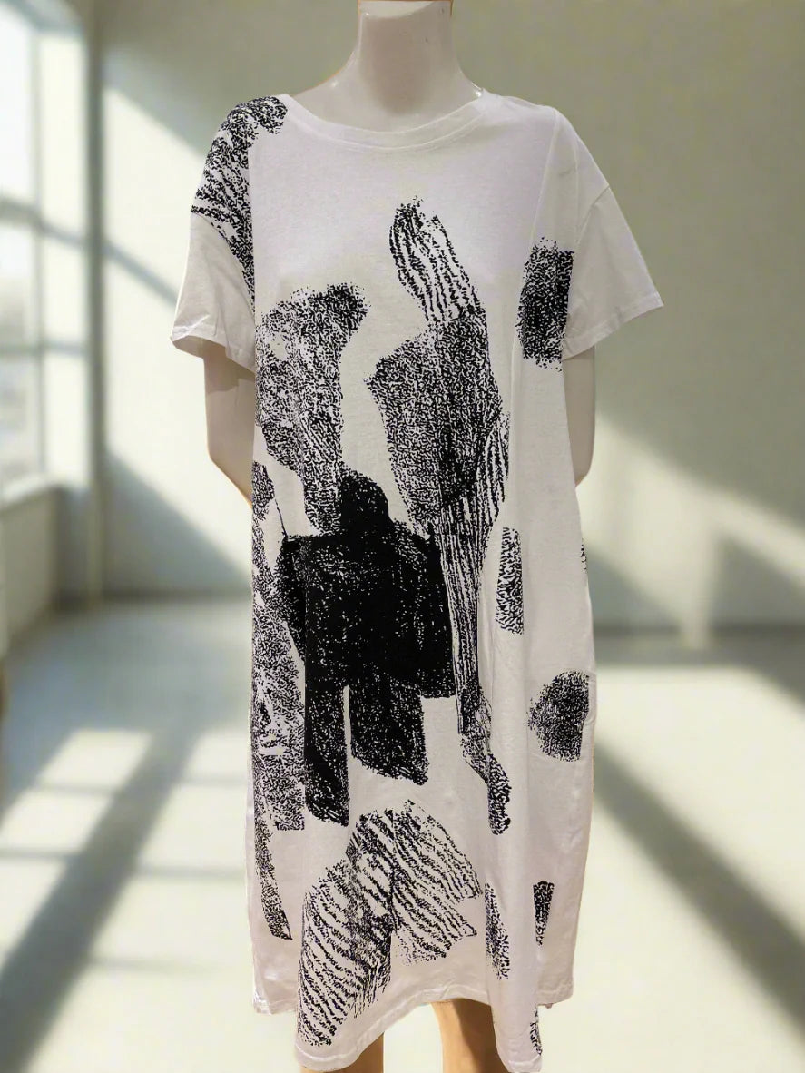 Short Sleeve Print Dress