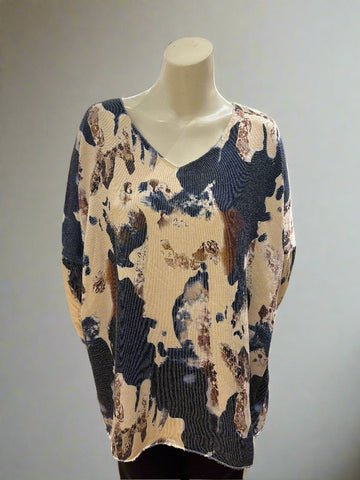 Long Sleeve Print Sweater