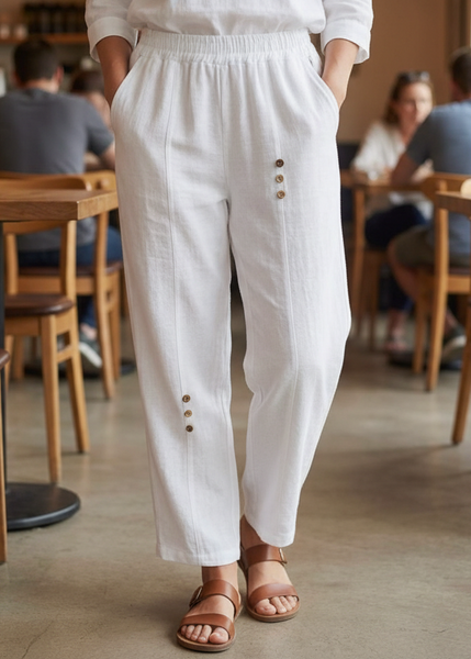 Linen/Cotton Mix Pants - Italian