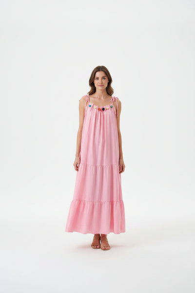 Strap Sleeve Detail Neck Dress