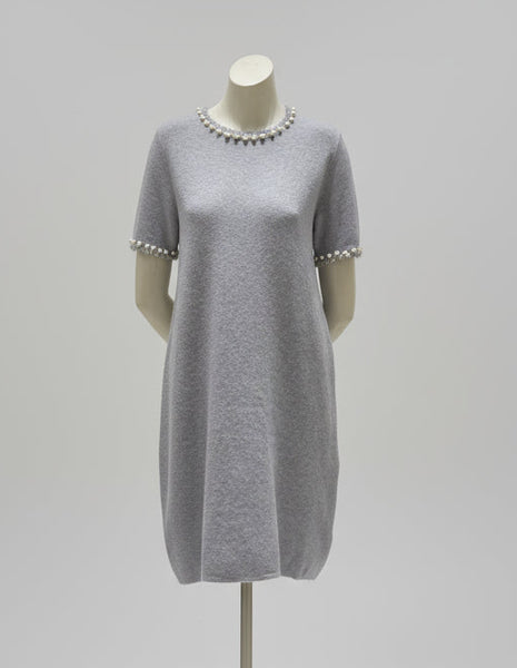 Pearl Trim Knit Dress